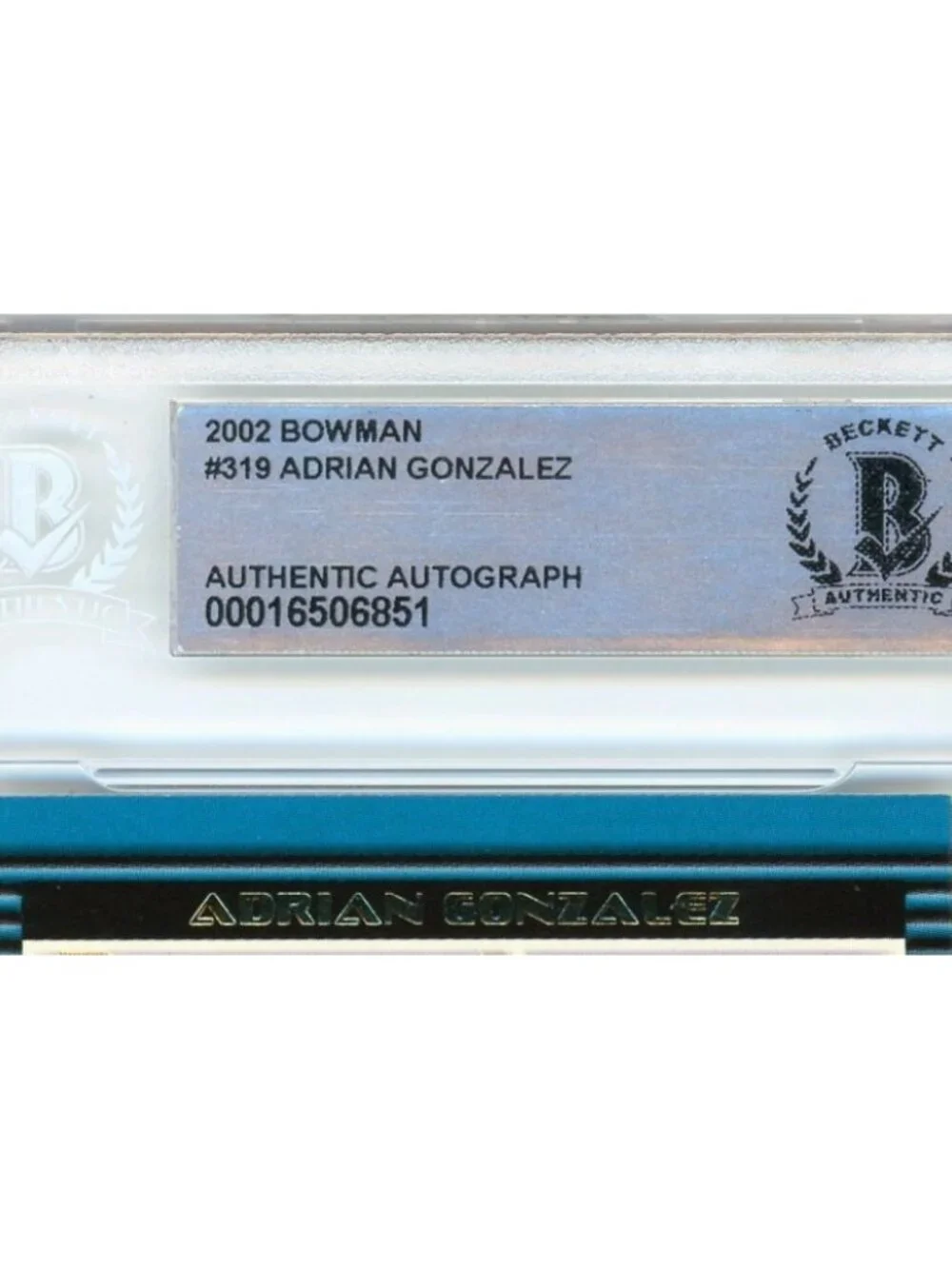 Adrian Gonzalez Signed 2002 Bowman #319 Florida Marlins Slabbed Auto Card